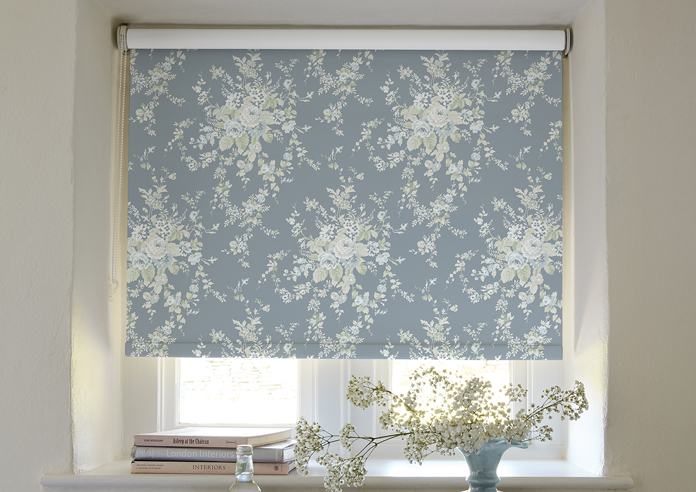 Shabby Chic by Rachel Ashwell Garden Floral (Blackout), Dusky Blue - Roller Blind - Image 3